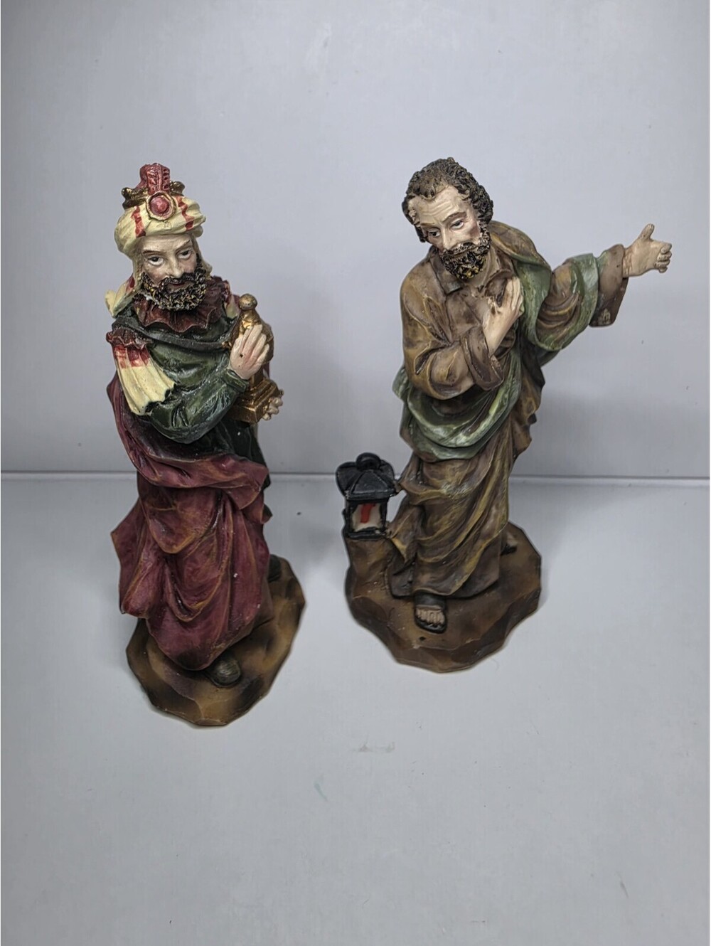 Vintage Christmas Nativity 2pcs Lot: Saint Joseph & Wise Man King Figurine